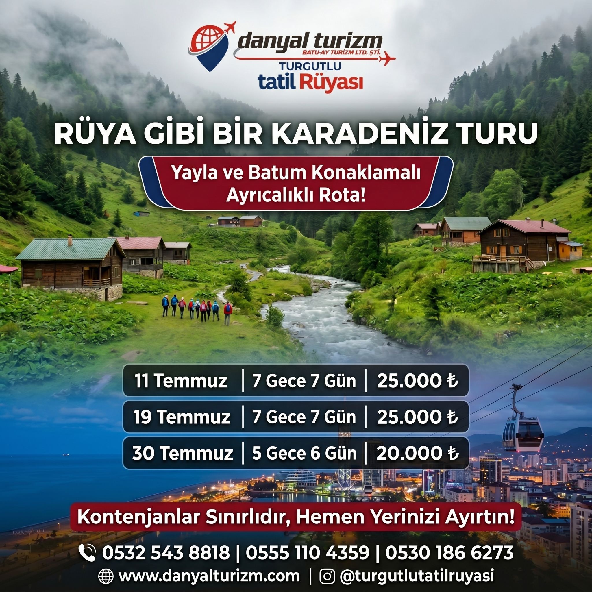 Turgutlu Çıkışlı Karadeniz ve Batum Turu (Yayla Konaklamalı) | Turgutlu Tatil Rüyası