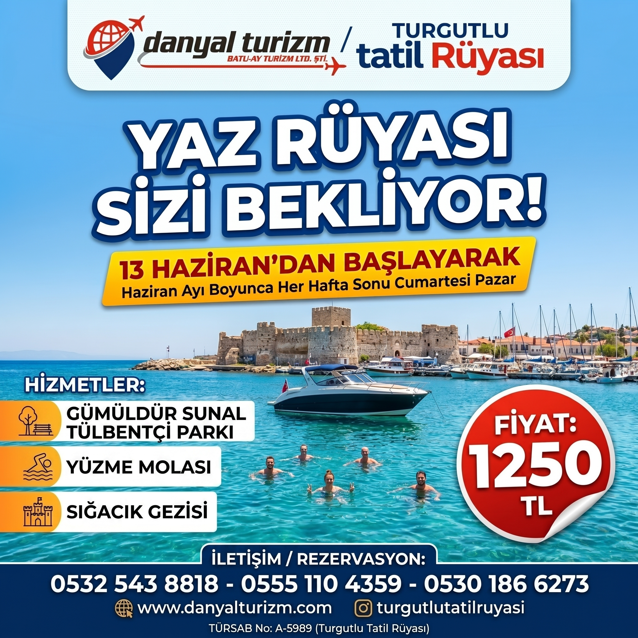 Yüzme Molalı Seferihisar & Gümüldür Günübirlik Turu | Her Hafta Sonu Danyal Turizm
