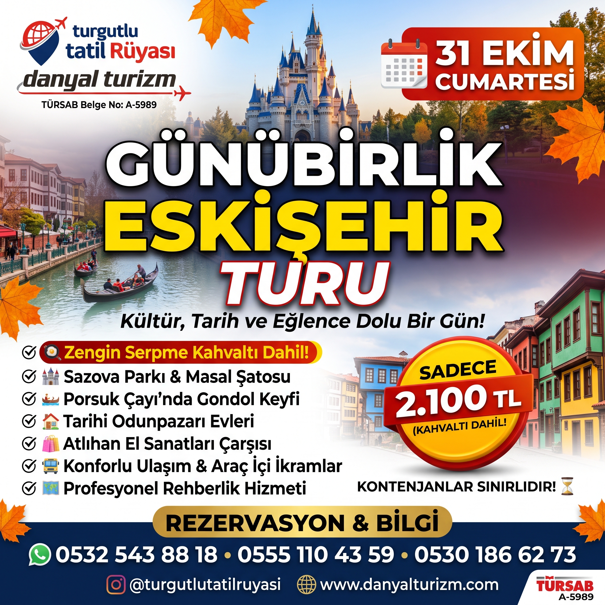 Turgutlu & Salihli Çıkışlı Günübirlik Eskişehir Turu (Kahvaltı Dahil)